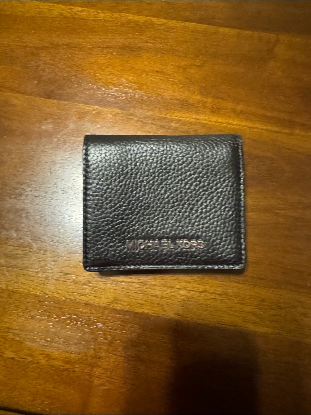 Michael Kors Black Pebbled Leather Card & Key Holder